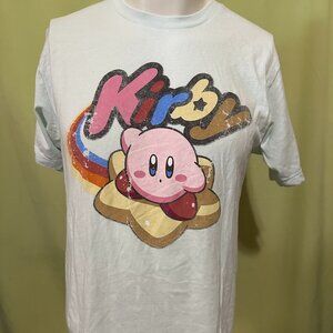 Kirby Nintendo HAL Laboratory Men's Teal Blue T Shirt Medium Cotton